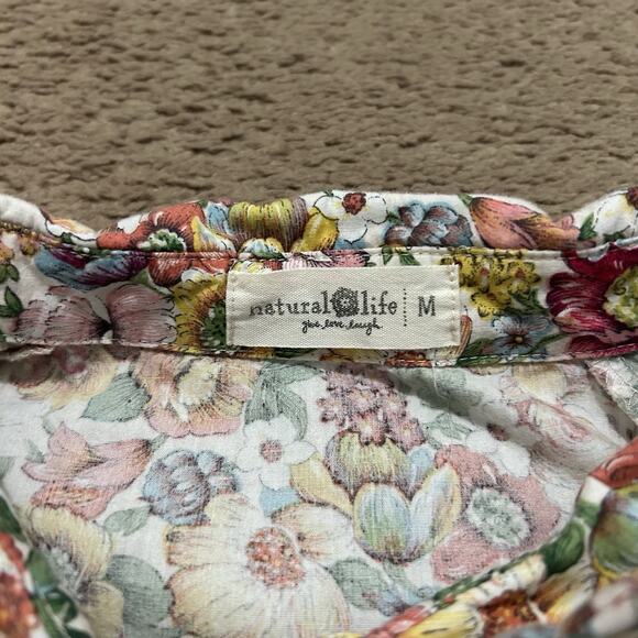 Natural Life Rebecca Midi Tiered Dress White Fuschia Size Medium - Picture 5 of 6